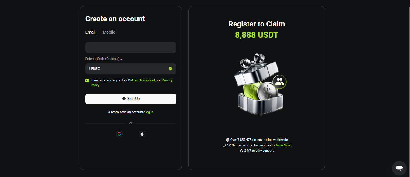 register on xt